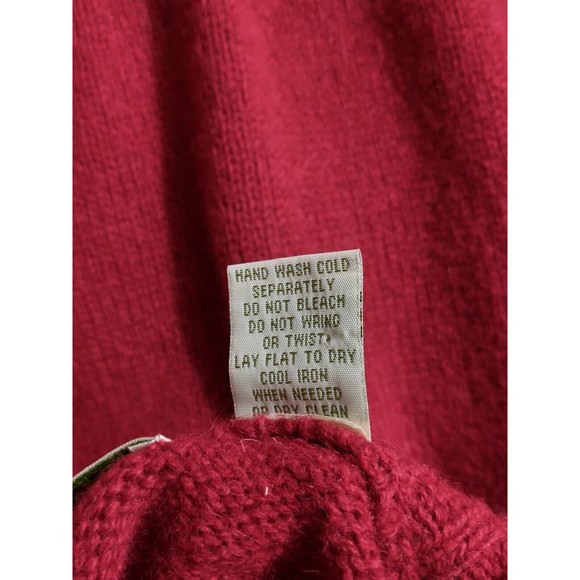 Orvis Womens 100% Shetland Wool Cardigan Duster Size Small Dark Red Minimalist - Picture 5 of 5